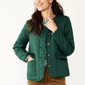 Quilted Petite Short Boxy Jacket